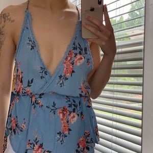 FLORAL V-NECK TANK TOP